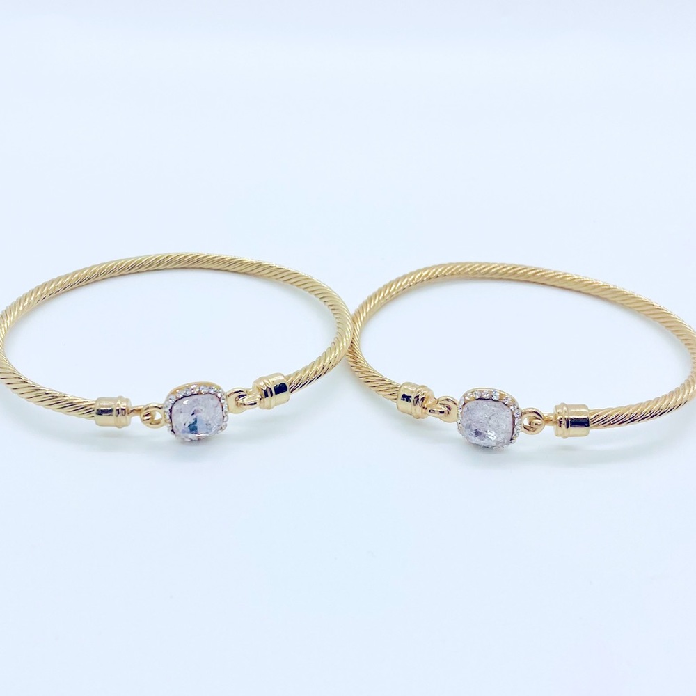 Gold Braided Loft Bracelets Set of 2 EUC Jewelry